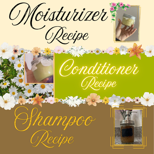 Home-Made Shampoo, Conditioner, And Moisturizer Recipe Bundle
